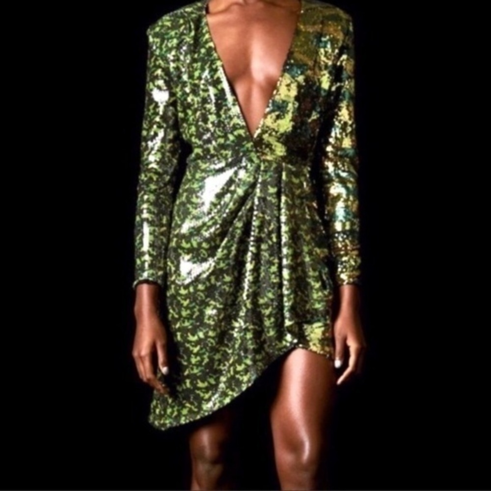 Topshop x Halpern Camo Sequin Dress 2